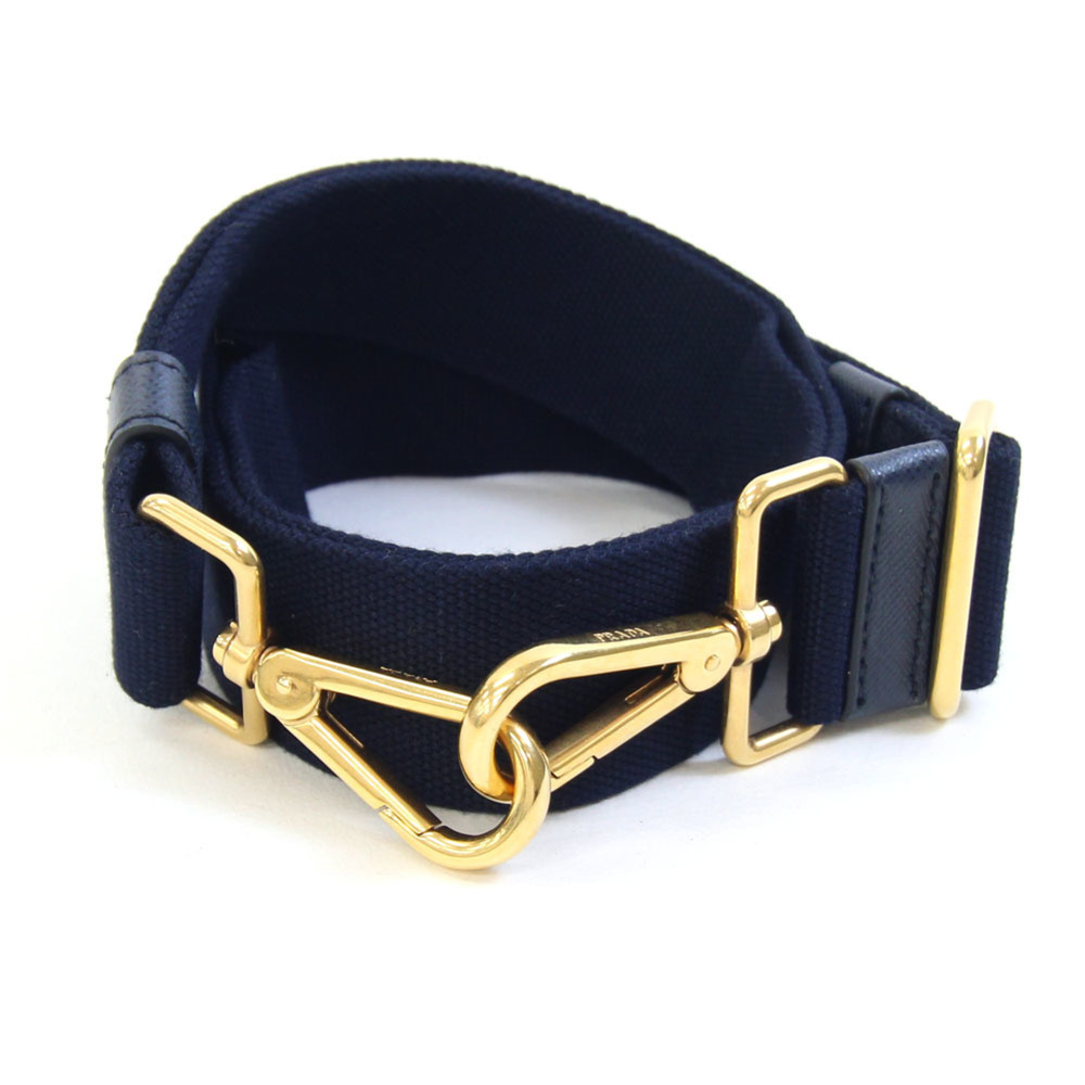 Prada Shoulder Strap, Navy Canvas Leather Metal Crossbody Bag, Replacement Wo...
